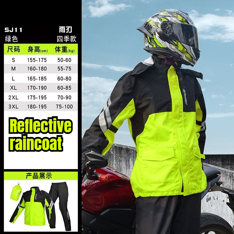 Motorcycle Gear Full Suit - Kombinezon motocyklowy przeciwdeszczowy dzielony, wodoodporny strój