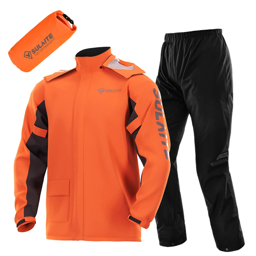 Motorcycle Gear Jacket And Pants - Lekki motocyklowy kombinezon przeciwdeszczowy, wodoodporny i